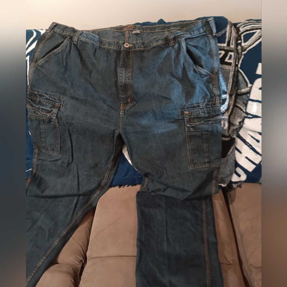 54×38 vintage liberty blue gold star pants